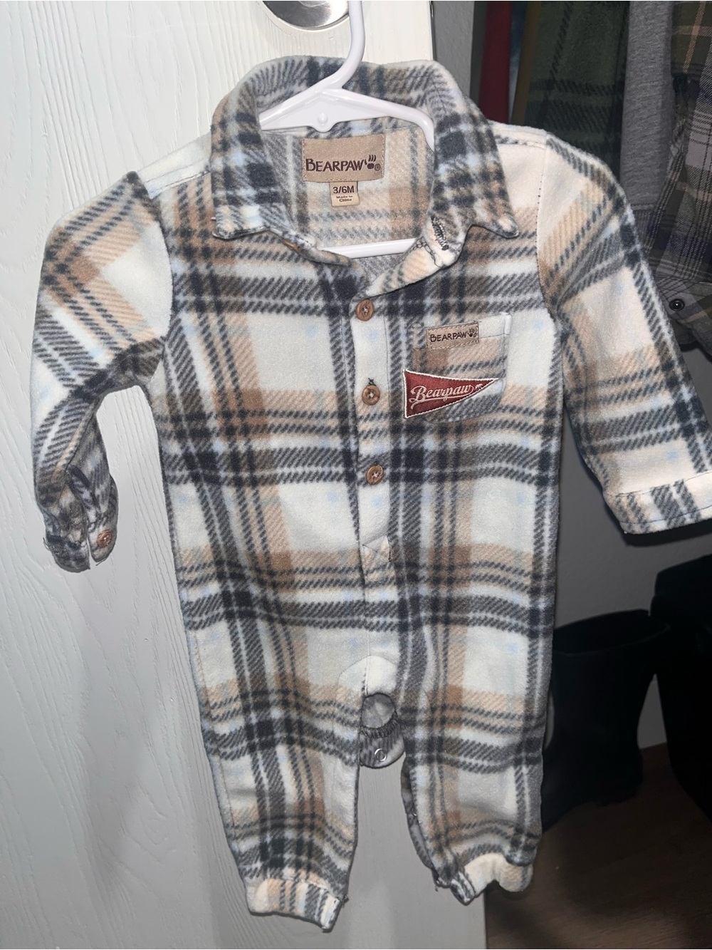 Nike onesie and bear paw onesie 3-6m